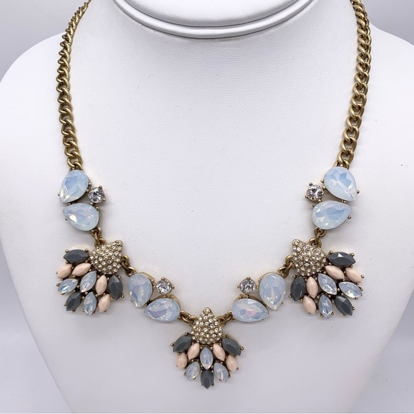 J. Crew Blue Opalescent and Pave Jeweled Necklace - Picture 2 of 3